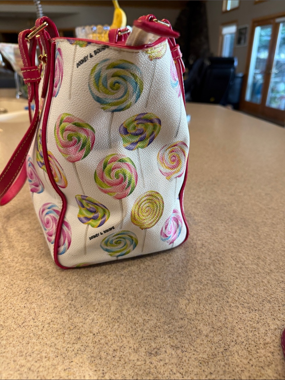 Dooney & Bourke Pink-Trim Lollipop Print Tote - Picture 4 of 10